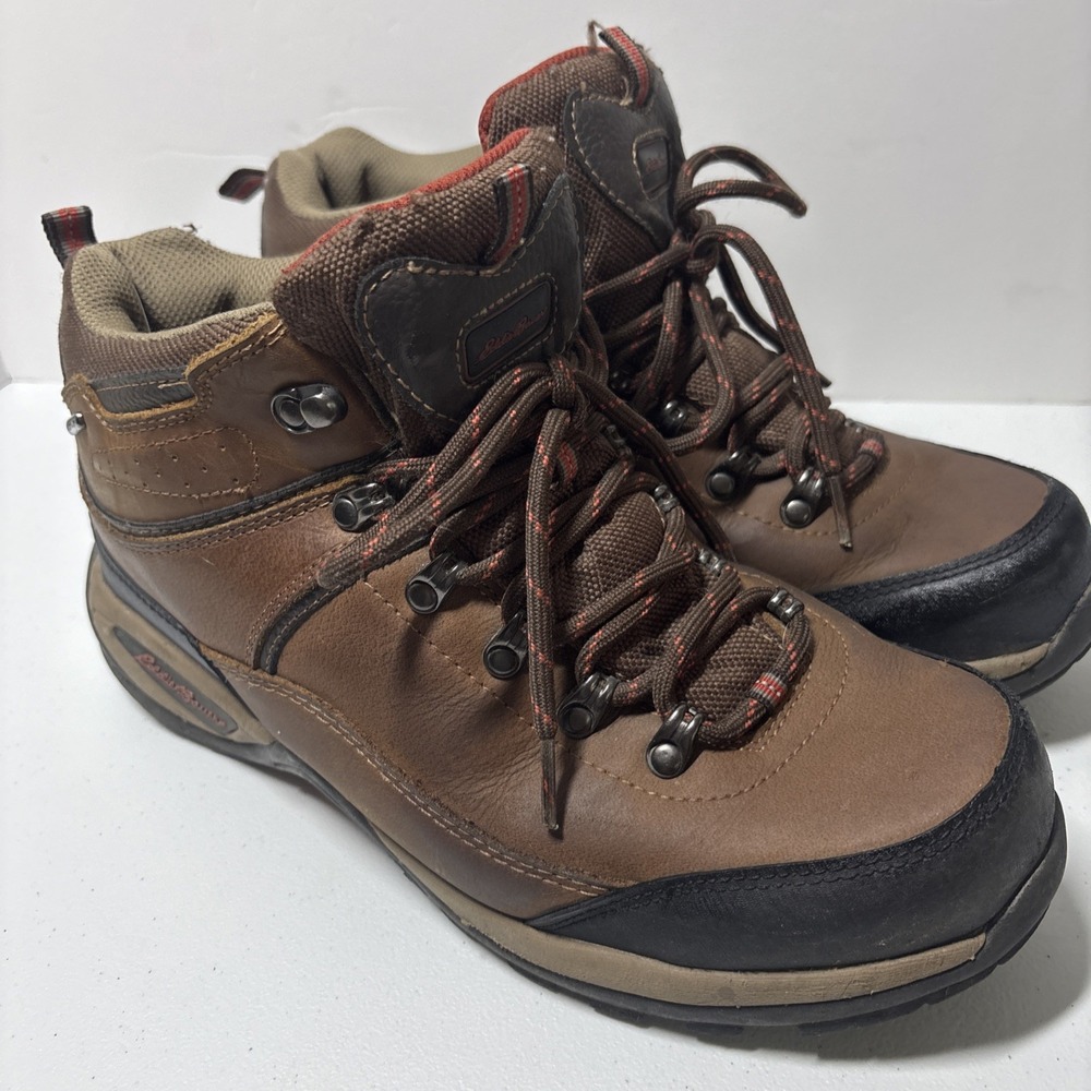 Eddie Bauer Bradley Hiking Boots Mens 11M Brown Leather Waterproof EUC